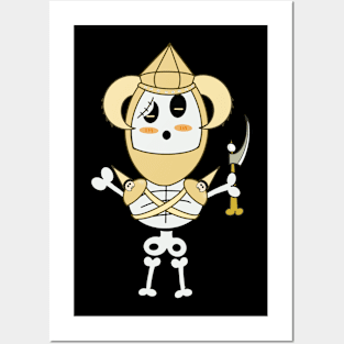 Cute skeletons doodle style Posters and Art